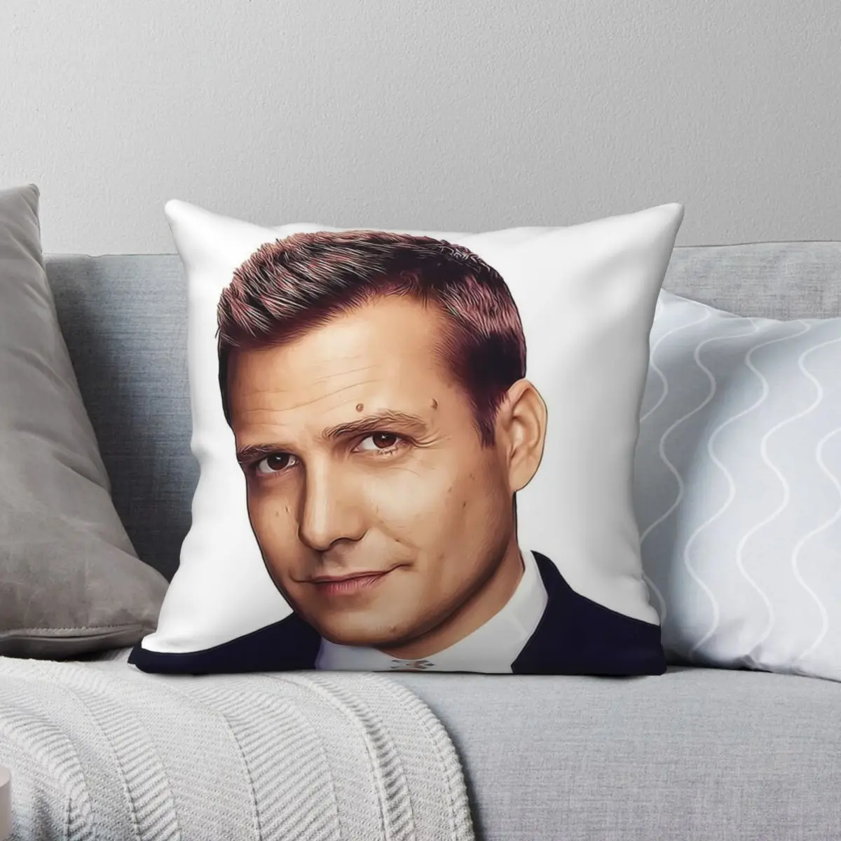 Harvey Specter Suits Square Pillowcase Polyester Linen Velvet Printed Zip Decorative Pillow Case Car Cushion Cover