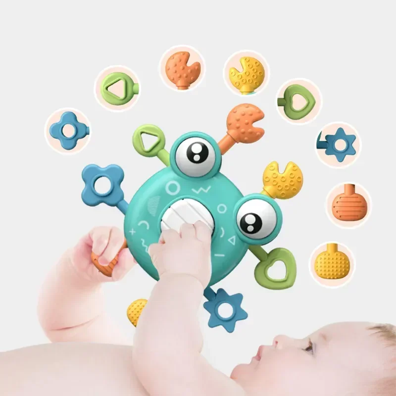 Silicone Pull String Brinquedos Sensoriais, Brinquedo Educativo Interativo para Criança, Brinquedos de Educação para o Desenvolvimento, Bebê Montessori, 6-12 meses