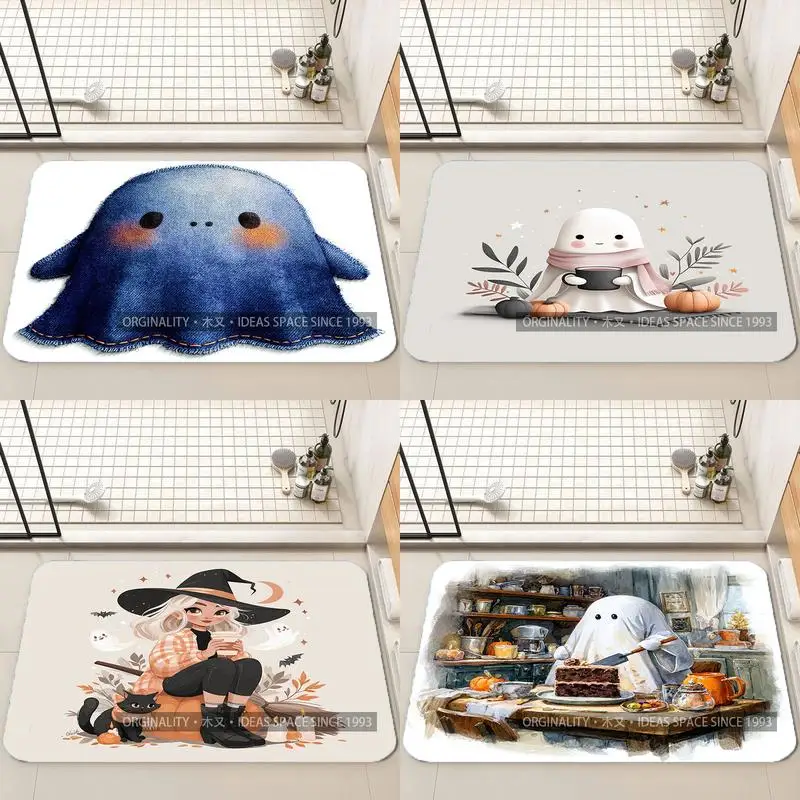 

Cute Denim Ghost Mat Living Room Decoration Home Sofa Non-Slip Carpet Study Bedroom Tatami Children'S Soft Floor Mat