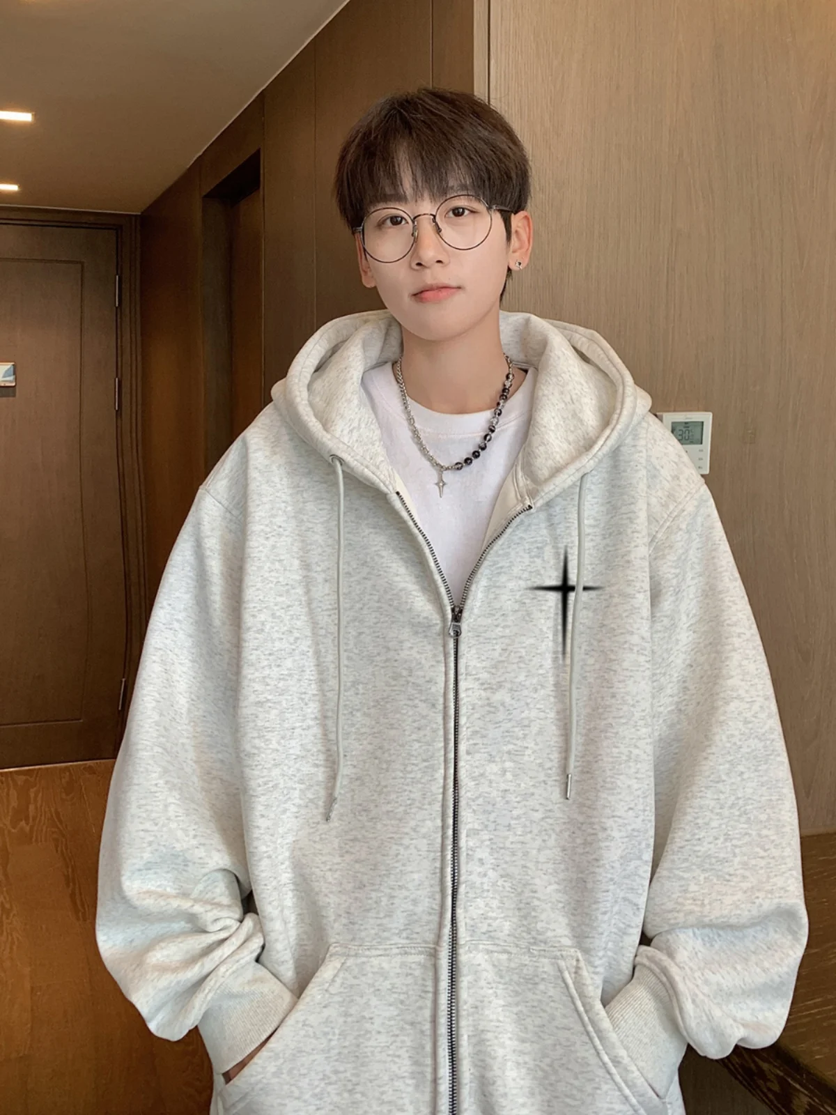 

Мужское худи Heavyweight: весенне-осенняя верхняя одежда в американском стиле от модного бренда, свободный крой, для старшеклассников