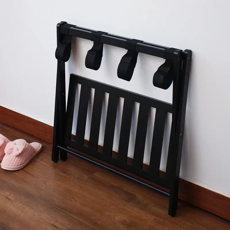 JOY Wholesale Bamboo Folding Bedroom Double Layer Storage Rack Hotel Room Luggage Rack Source Factory Bamboo Gift Rack