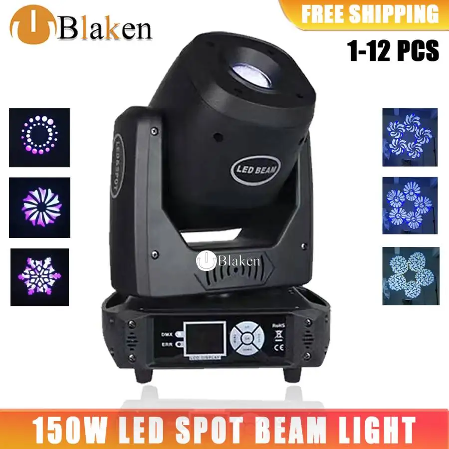 

150W Beam Gobo Light 3 Or 8 Prism LED Spot Light Stage Effect Moving Head Light Flycase Option DJ Disco Stage DJ