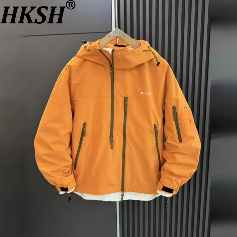 

HKSH Весенне-Осенний новый мужской пуловер с половиной молнии, модный стильный нишевый шикарный повседневный уличный повседневный топ с длинными рукавами Ins Y2K HK12436