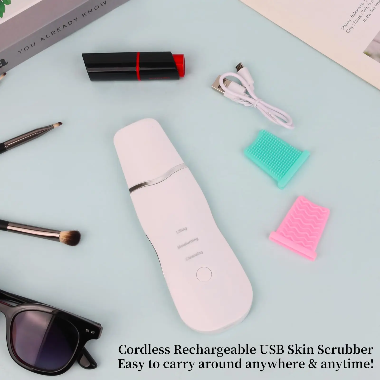 3 modalità di vibrazione Scrubber per la pelle del viso Rimozione di punti neri Detergente per pori del viso Lifting Pulizia profonda Strumento per la pulizia della pelle del viso