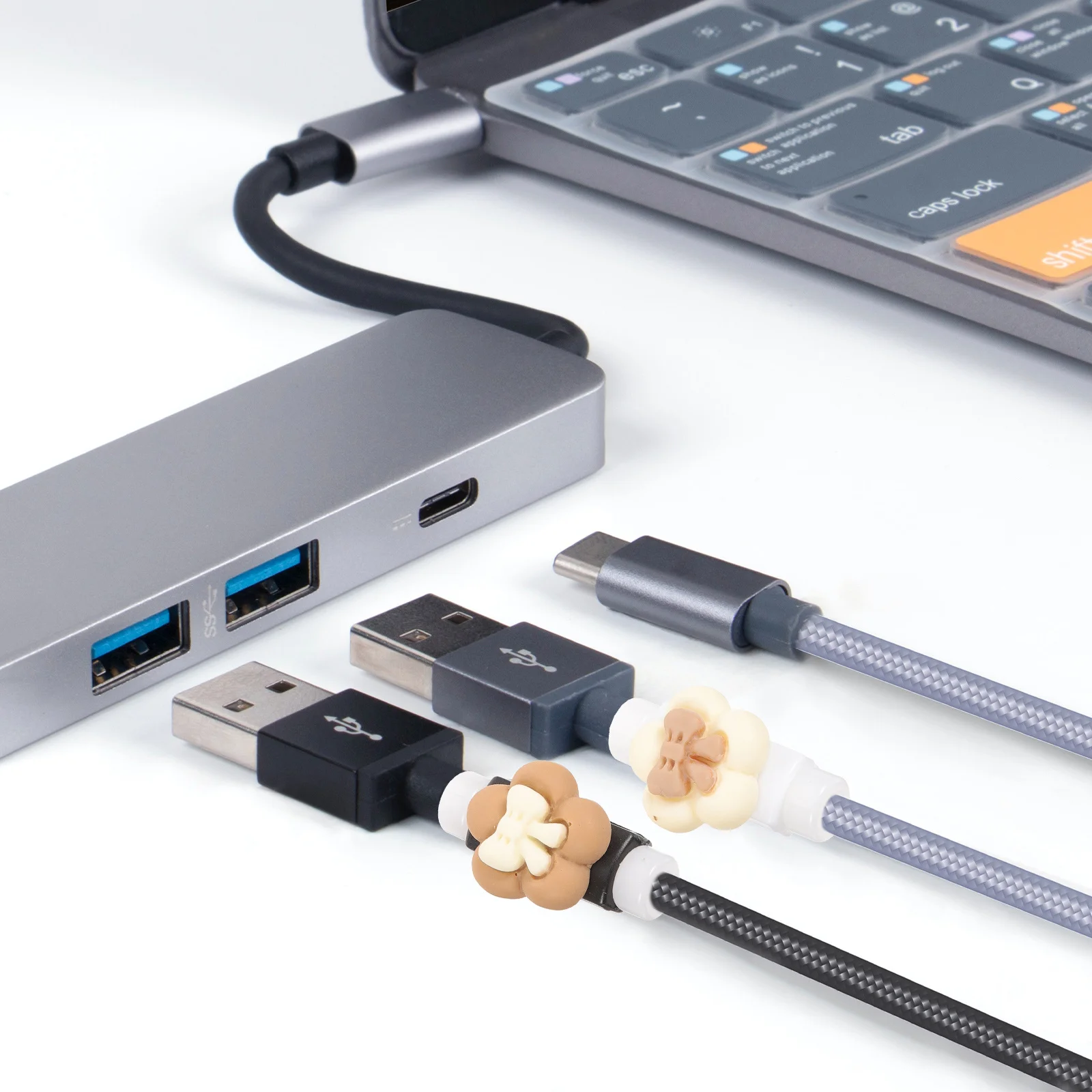 

8Pcs Cute Charging Cable Protectors Cartoon Data USB Cable Protective Cover Durable Sleeve Cord Protector