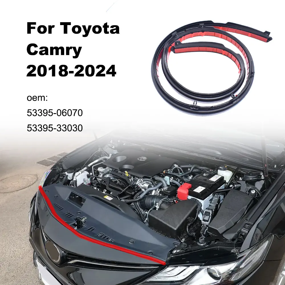 For Toyota Camry 2018 2019 2020-2024 53395-06070 53395-33030 Front Fascia Bumper Hood Seal Strip Waterproof Replaces Accessories
