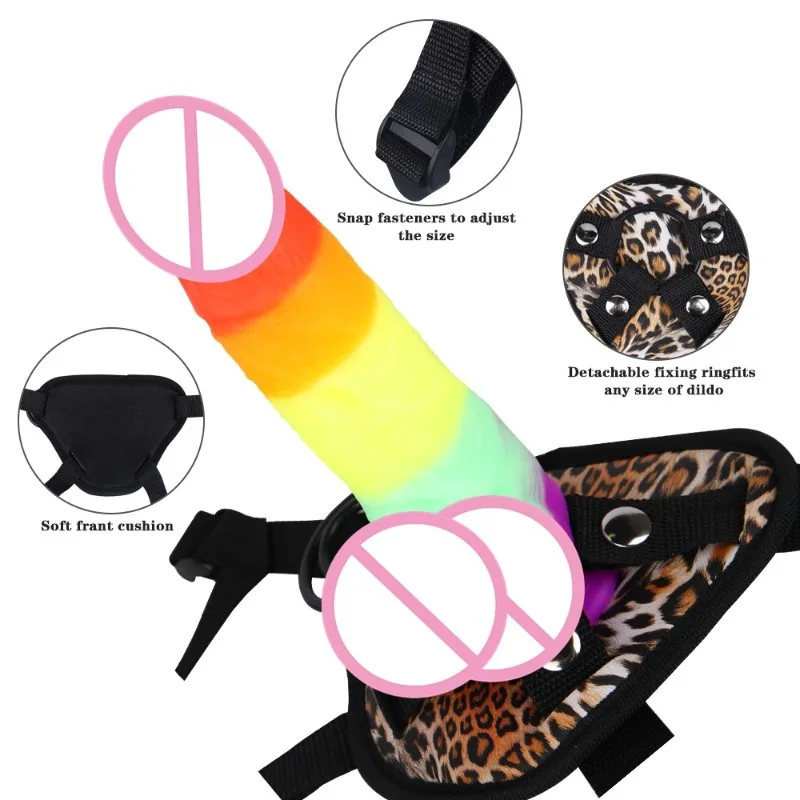 أنثى يرتدي دسار ملون ، سراويل مثلثة قابلة للفصل مع المكونات الشرجية ، دعائم يمزح للزوجين المثليات منتجات الكبار ألعاب جنسية #4