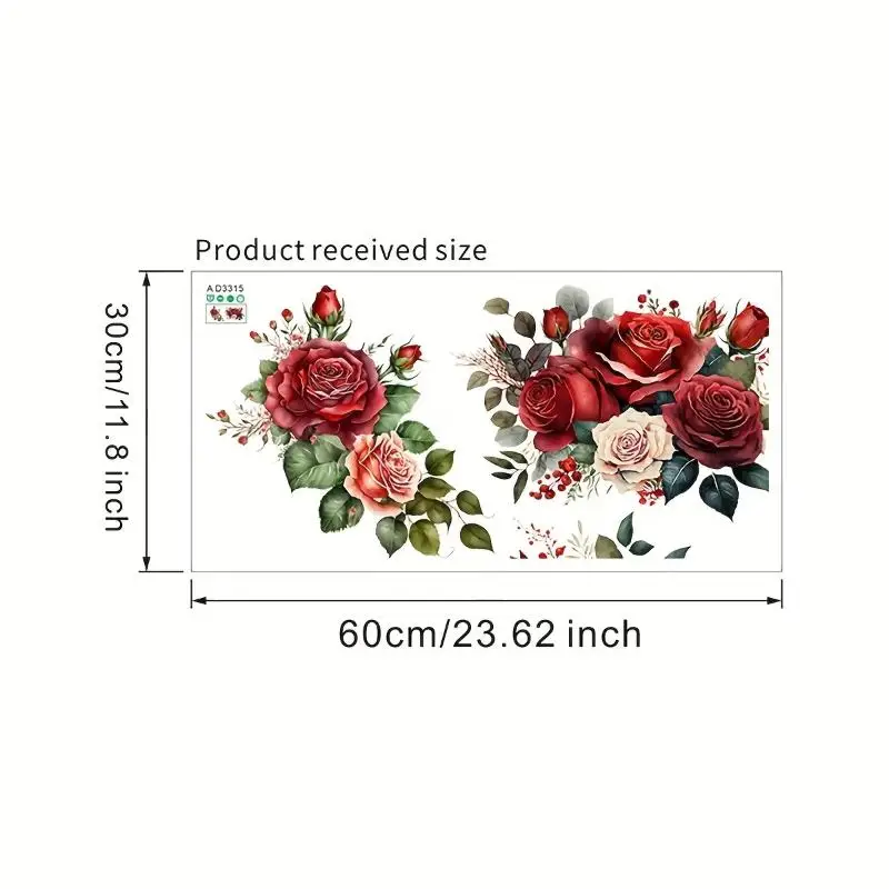 Floral Toilet Sticker Waterproof Scratch Resistant Removable Bathroom Wall Toilet Lid Decal for Home Bathroom Decor