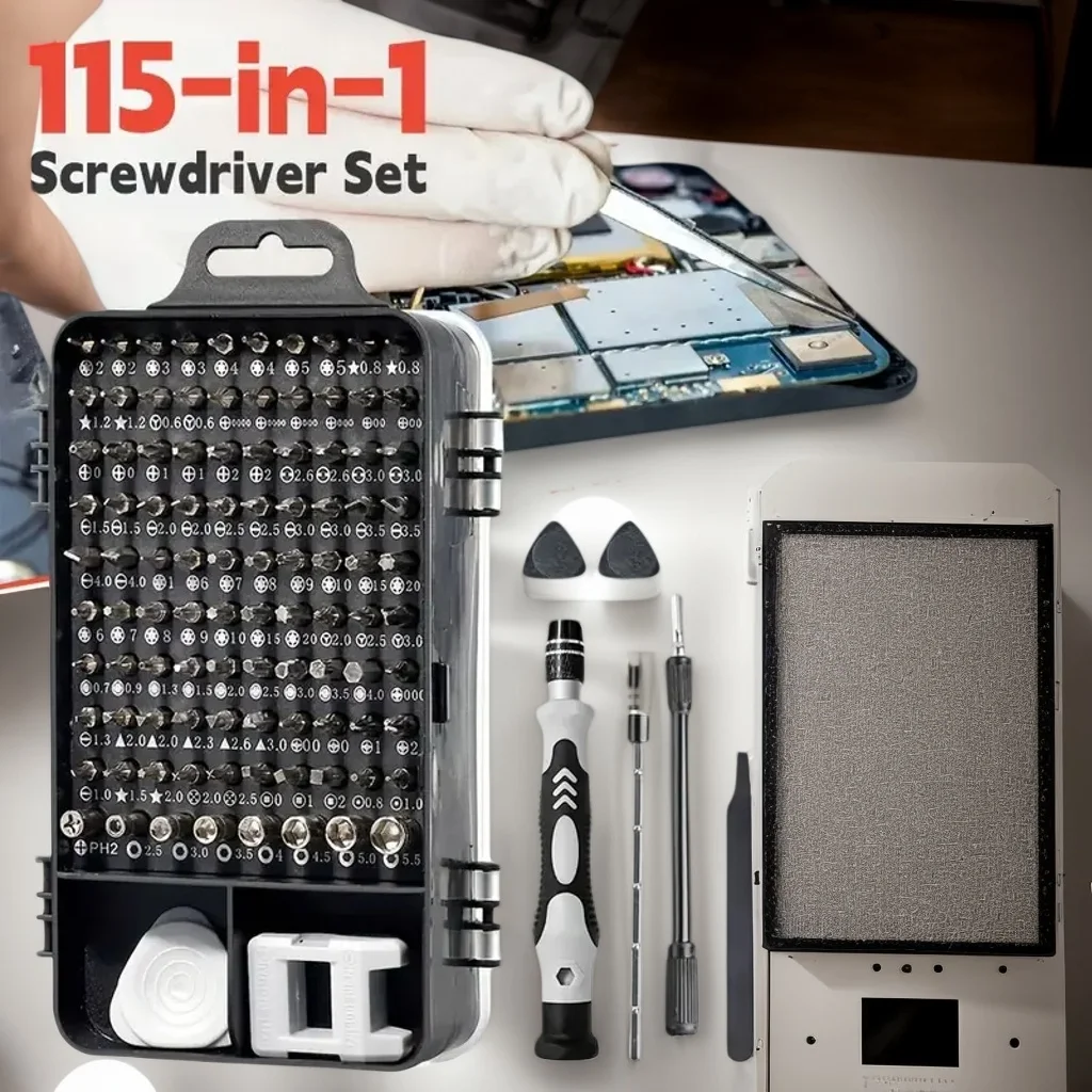 

115-in-1 Computer Repair Kit - Magnetic Precision Screwdriver Set with Case for Laptops Small Electronics