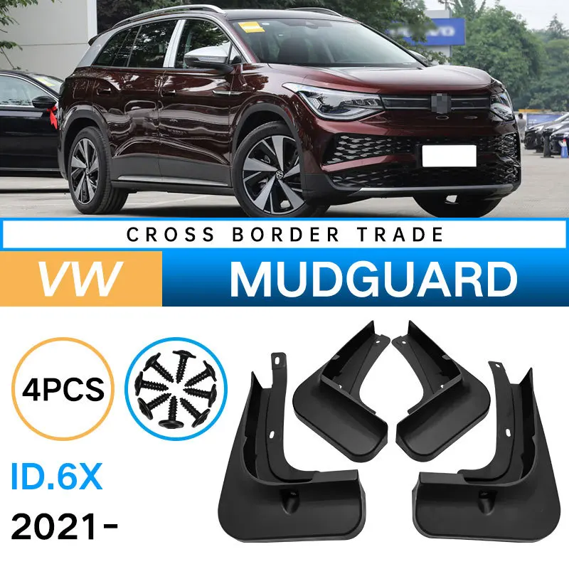 Car Auto Splash Guards Mud Flaps Fender Mudguard for 2021 Volkswagen ID.6X Hickened Structure Anti Impact Guards