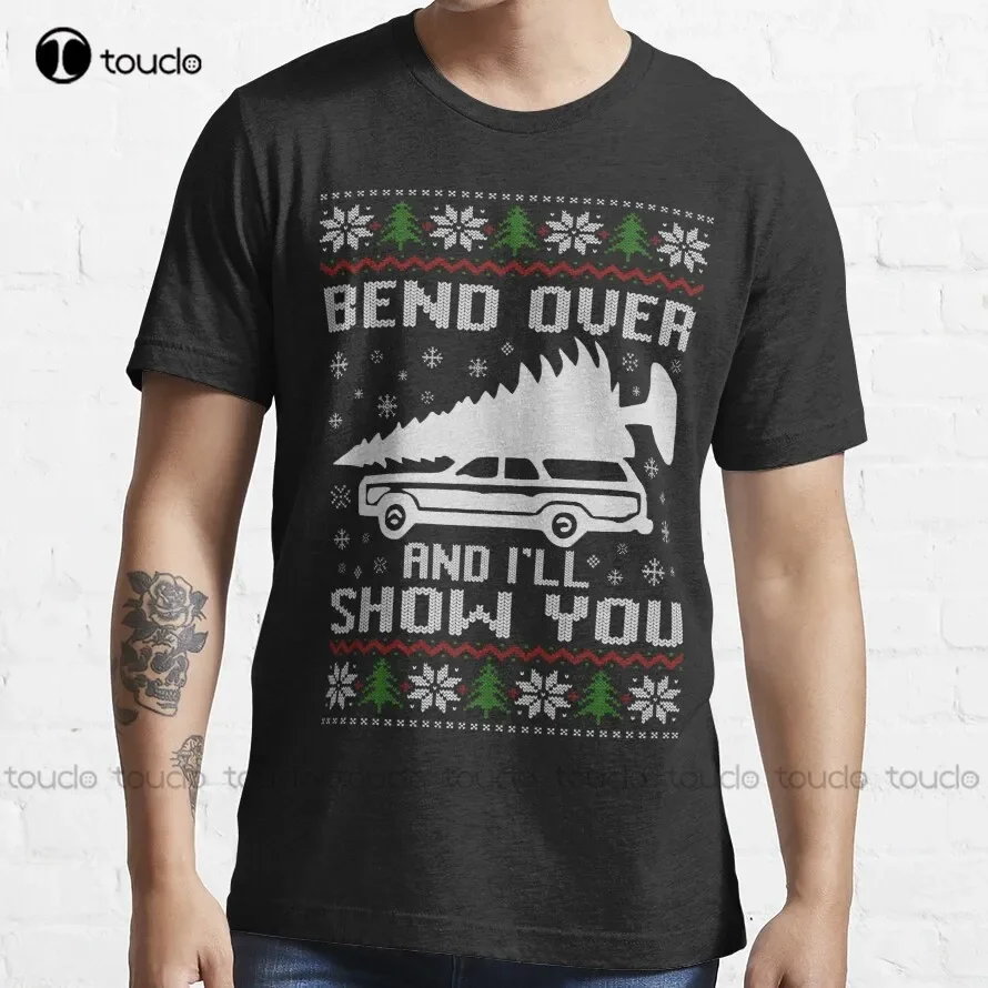 Dov'è pensi che dovresti mettere un albero che grande? Bend Over And I'll Show You Brutto T-shirt natalizia T-shirt da uomo Xs-5XL