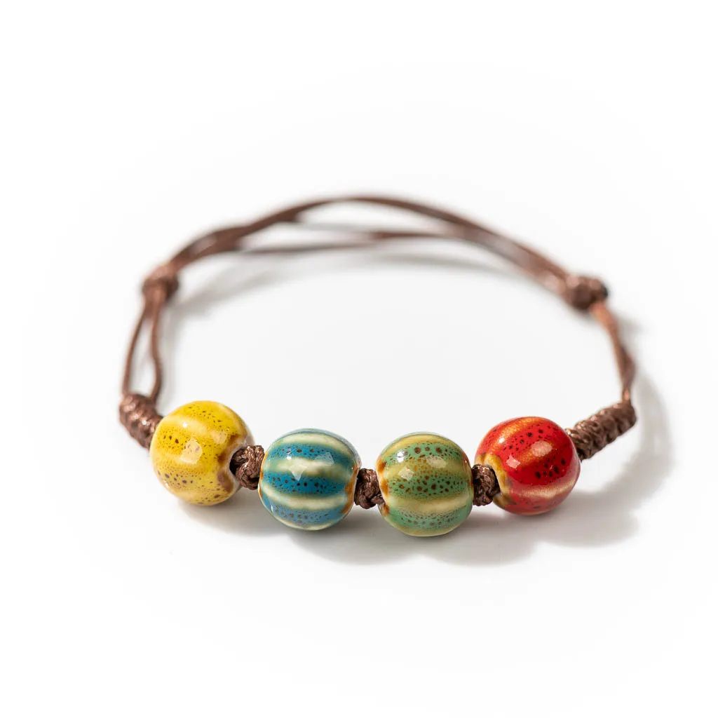 Handmade Ceramic Retro Style Beads Adjustable Size Bracelet Wholesale Gifts Low Price Items Wholesale 1H504