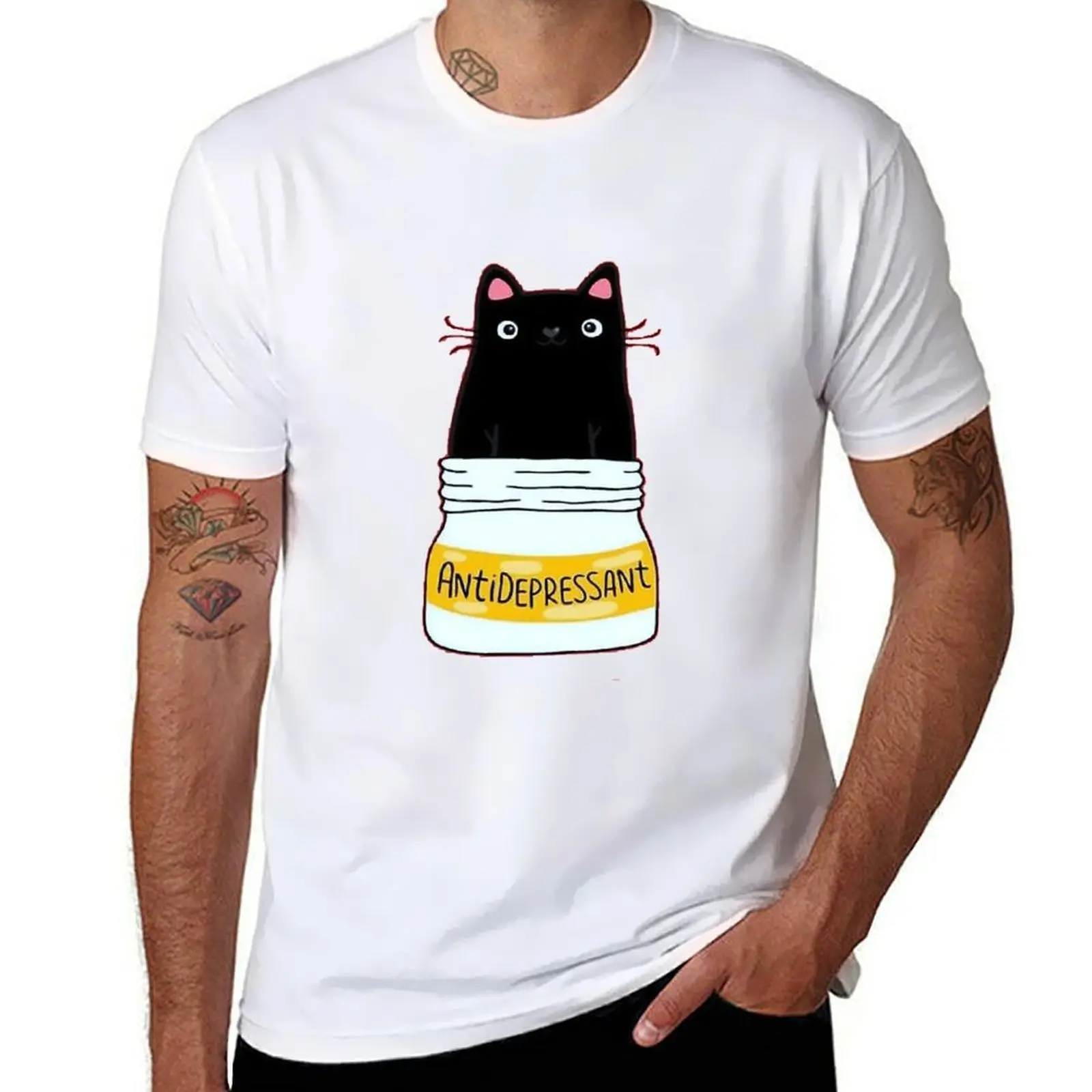 

Antidepressant Cat T-Shirt man t shirt graphic man t shirts graphic T-Shirt