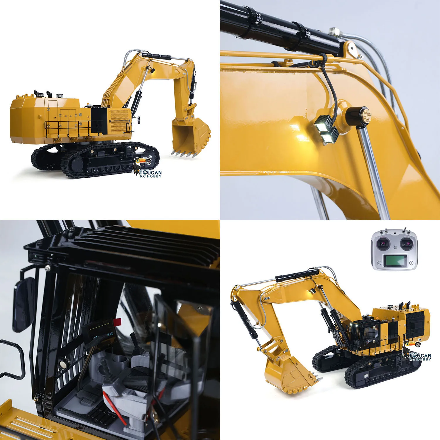 6015B 1/14 Metalowy Hydrauliczny Koparka RC Carter, Malowana, Zmontowana, z Wyświetlaczem LCD, Model Koparki TH20437