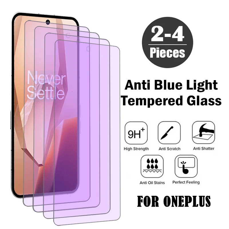 

2-4Piece Anti Blue-ray Protective Film for OnePlus 13R 10R 10T 9RT 9R 9 8T Screen Protector for Nord CE4 3 2 Lite Tempered Glass