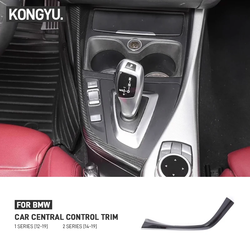 For BMW 1 2 Series F20 F21 F22 F23 2012-2019 Real Carbon Fiber Car Central Control Gear Shift L Shape Strips Trim Accessories