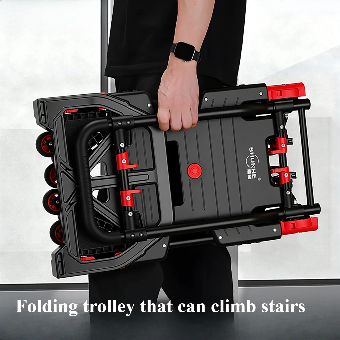 Foldable Hand Truck, Multifunctional Portable Platform Cart, Lightweight Dolly for Moving & Transport