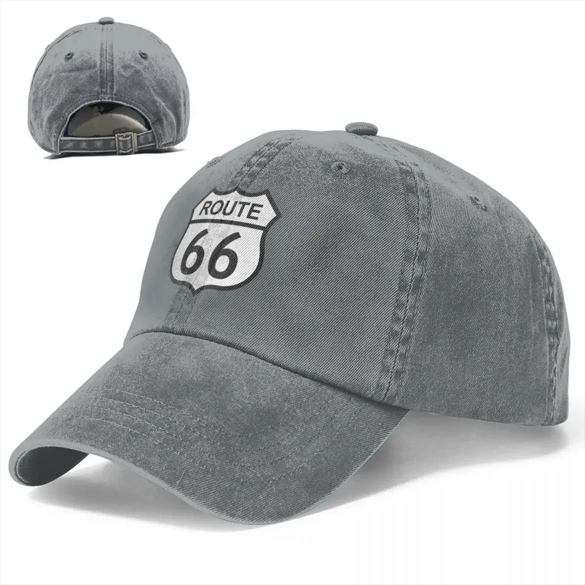 Route 66 Sign Baseball Cap Merch Casual Distressed Washed Route66 Merch  Hat Men Women