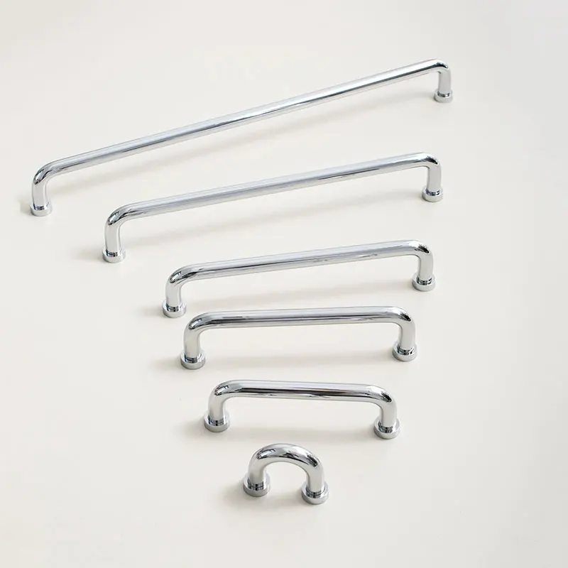 Solid Brass Long Cabinet Handles and Knobs Bright Chrome Wardrobe Pulls Shell Shaped Drawer Knob Light Luxury Furniture Hardware