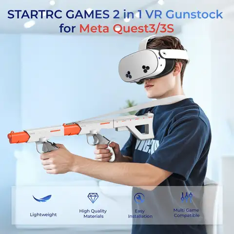 Upgraded VR Gun Stock for Meta Quest 3S/Quest 3 Magnetic VR Accessories for Oculus Quest 3 Realistic FPS Gaming Experience