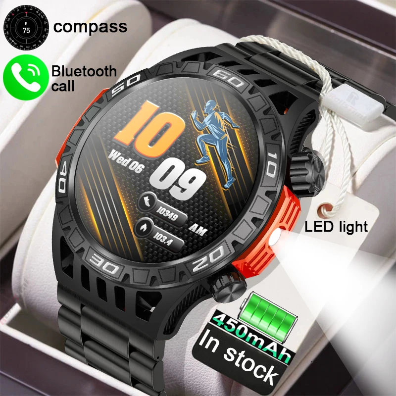 

Sport Smart Watch Men's Bluetooth Cell GPS Track Watch smart Altitude Barometric Pressure Compass Flashlight Smart watch 450mAh