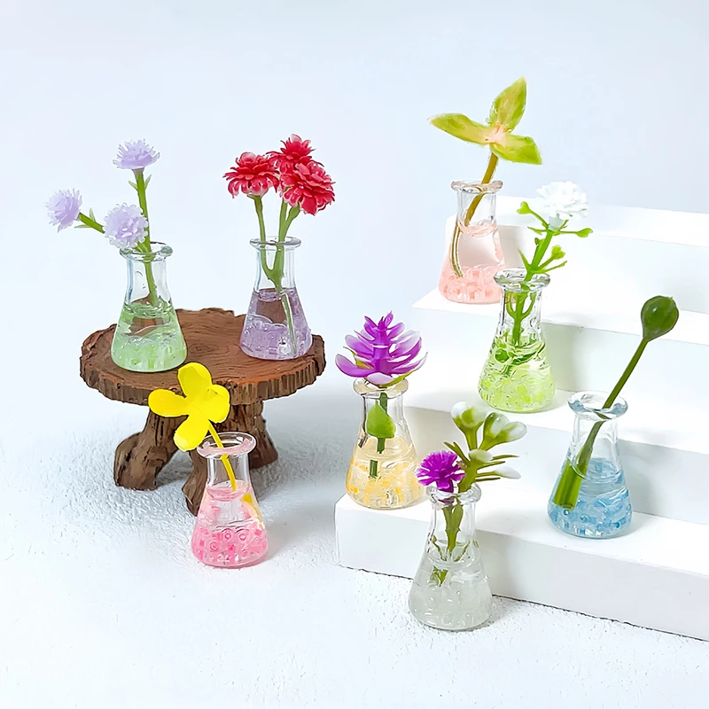 New 2pcs Luminous Mini Small Vase Micro Landscape Ornament Outdoor Glowing Miniature Statue Potted Mini Garden Accessories