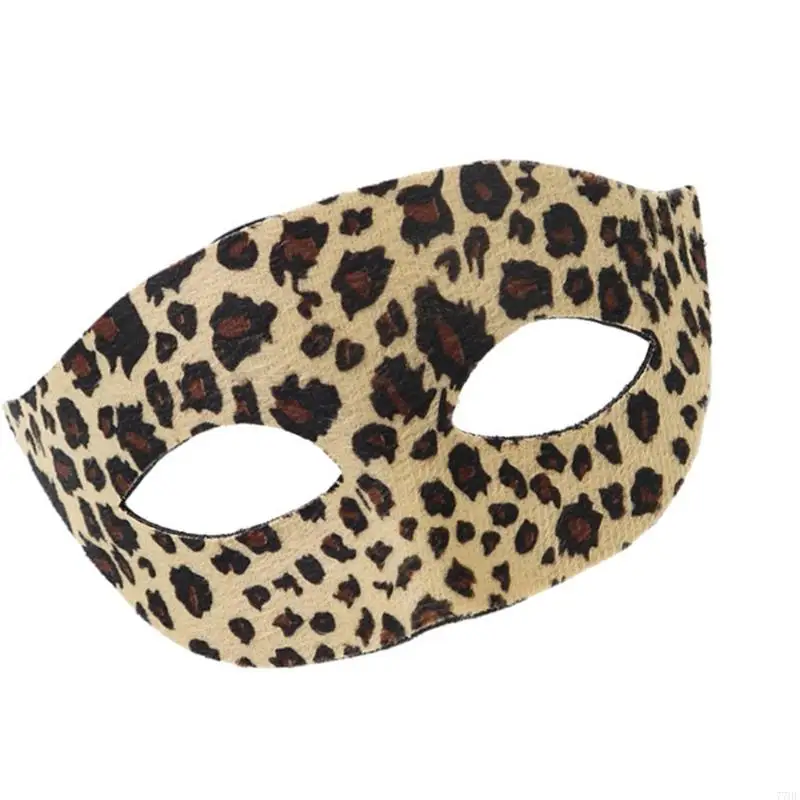 77 Modny lampart na wpół do twarzy Mask Praktyczny plastikowy akcesorium kostiumów na Halloween Łatwe do czyszczenia dla i