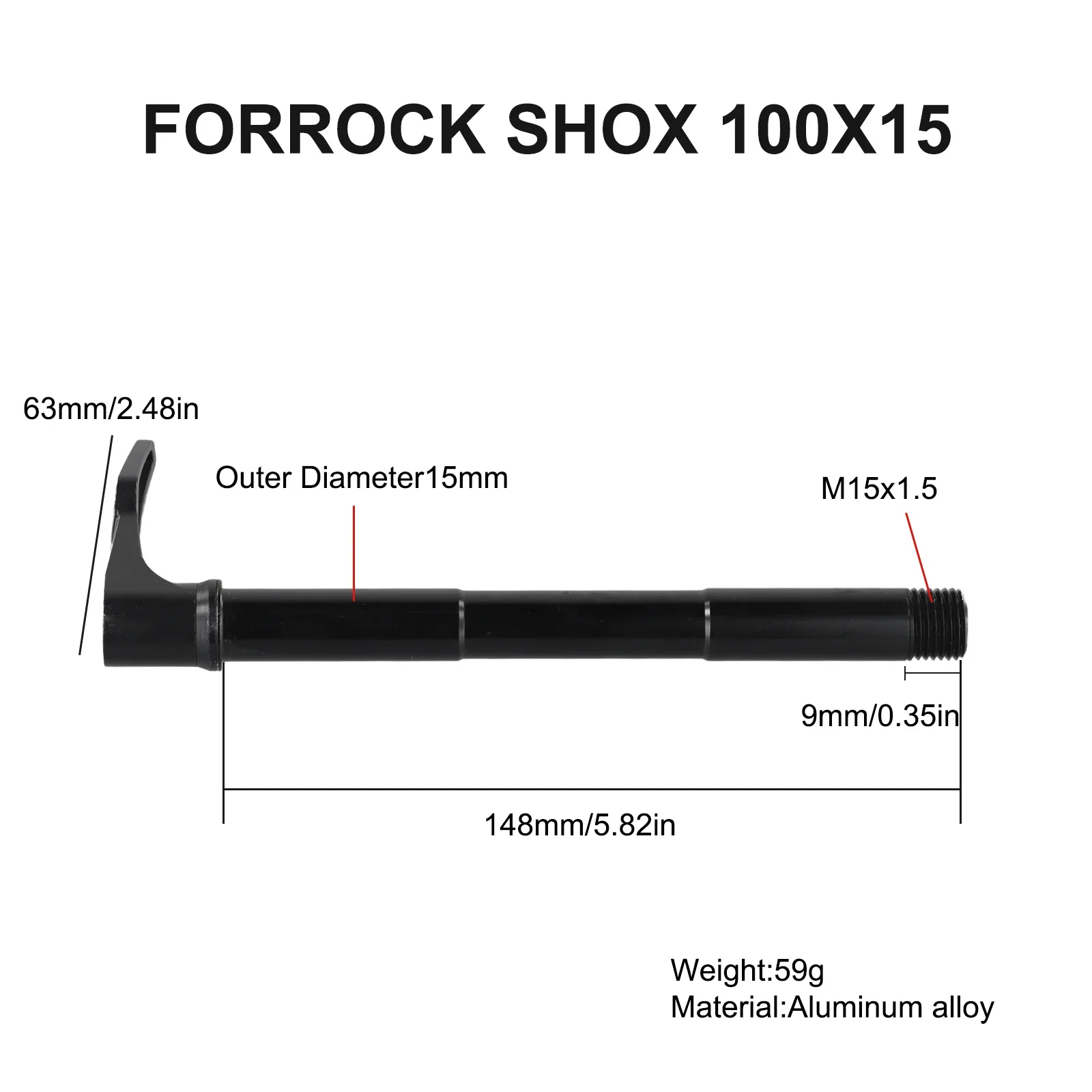 15X110 Forcella Anteriore Della Bicicletta Perno Passante Spiedino MTB Telaio Della Bici Da Strada Per Rock Shox Forcella Anteriore Albero Spiedino Della Bicicletta Perno Passante W/Lever