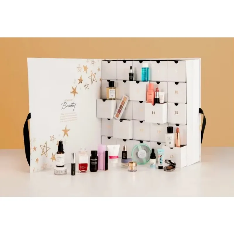 Customization.Custom Cardboard Paper Advent Calendar Box Wholesale Christmas Makeup Jewelry Packaging Advent Calendar Empty Box