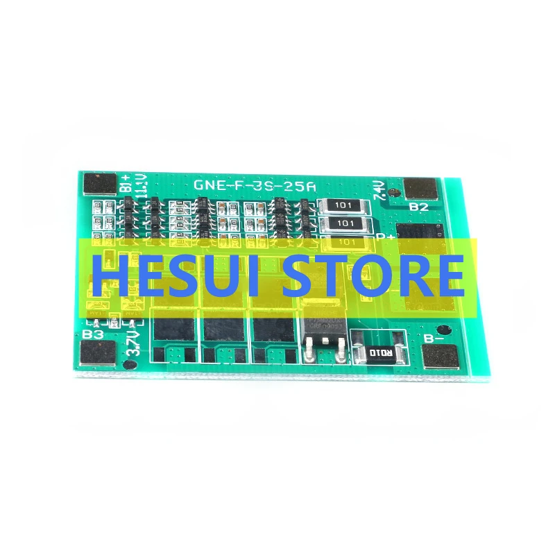 Lithium Battery Protection Board, Balance Overcharge e Overdischarge, Curto-circuito, 11.1V, 12.6V, 6A, 3 Series