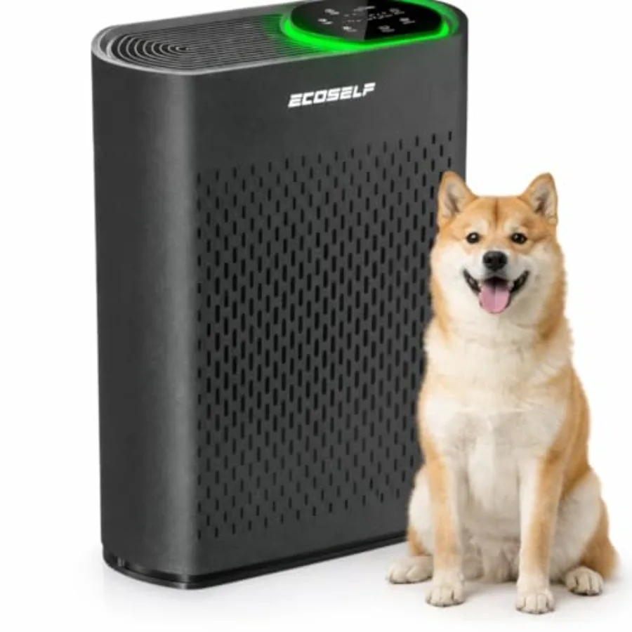 

Air Purifier for Large Room, True HEPA Filter, Black, Cleans 2, 400 ft in 30 Mins with 360 Airflow and Real-Time PM2.5 Display