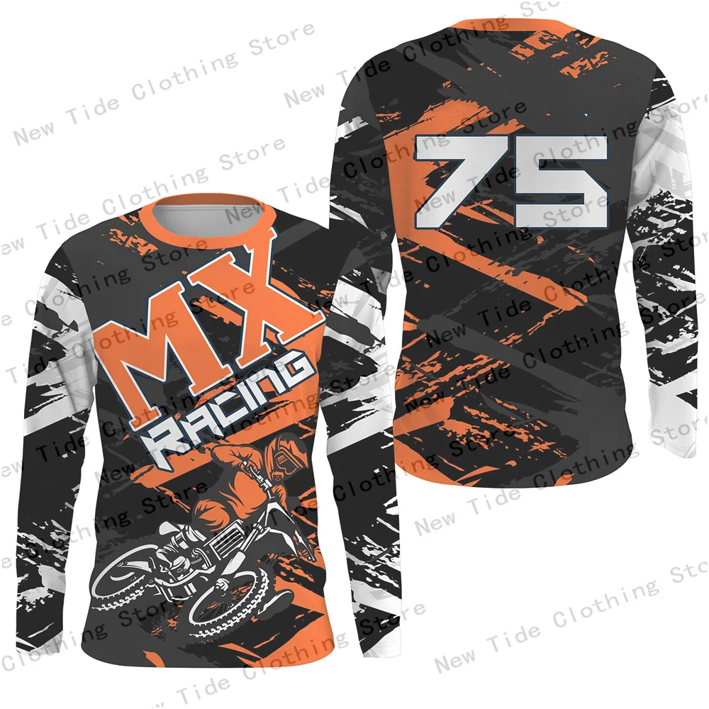 

Moto Racing Men's Long Sleeve T-Shirt Edgy Biker Tee Fashionable Racing Apparel Fit for Motorcycle Enthusiasts