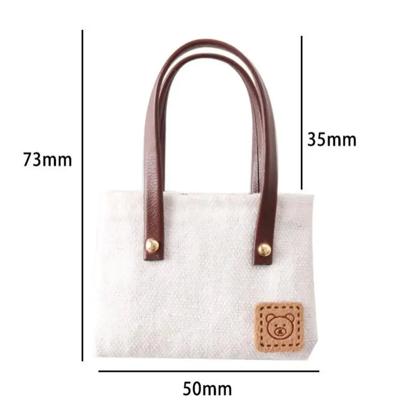 Mini bolso de lona y hombro para casa de muñecas, conjunto de accesorios para muñecas, juguetes para juego de imitación, decoración de microescena