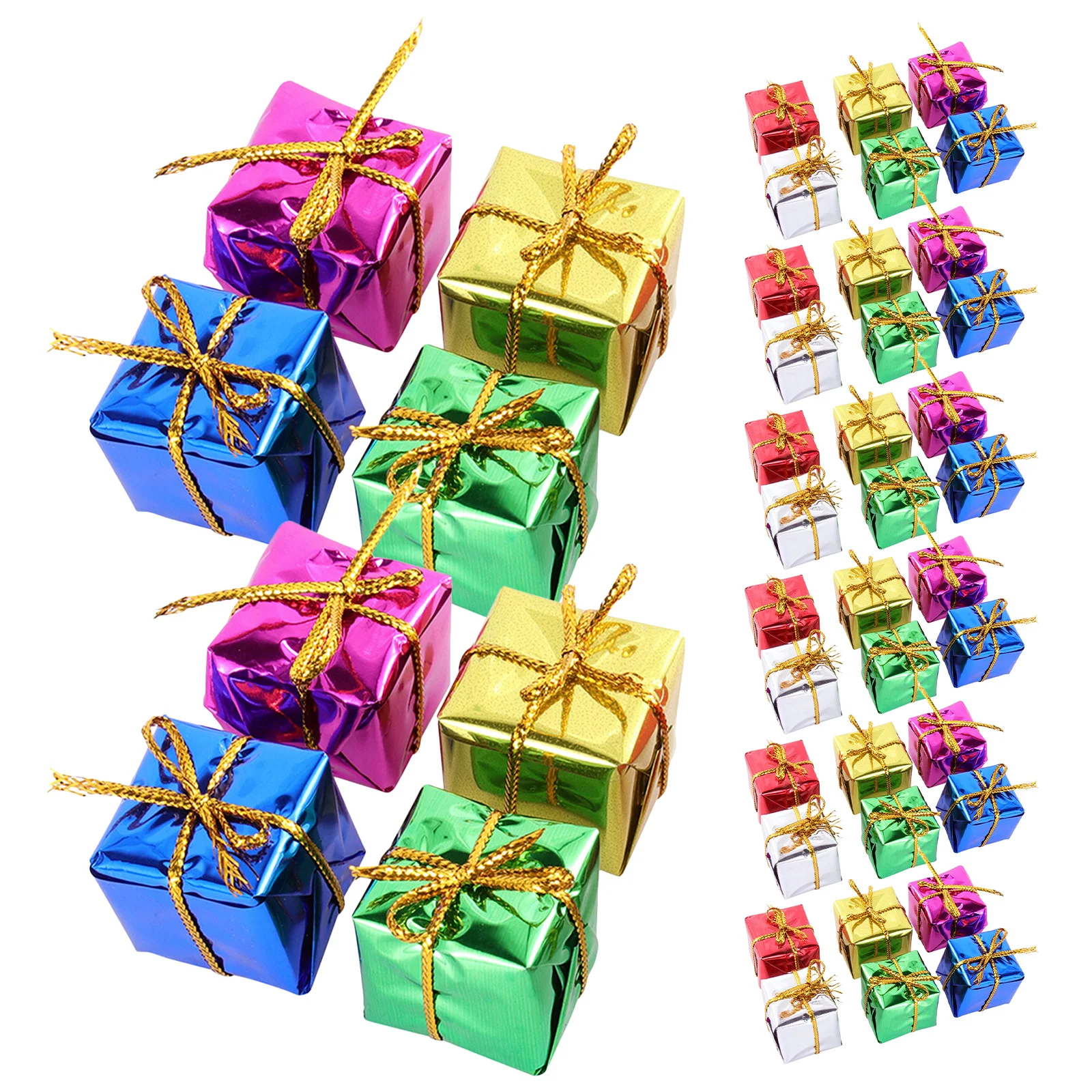 

96pcs Mini Christmas Gift Boxes Ornaments Festive Hanging Pendants For Xmas Tree Decorations Party Favors Tiny Present Box