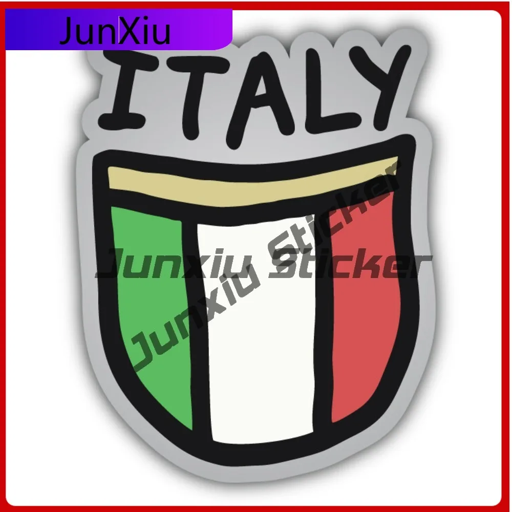 

Italy Flag Shield Cool Best Gift Durable Aesthetic Bumper Decal Waterproof Vinyl Car Laptop Window Auto Exterior Decor