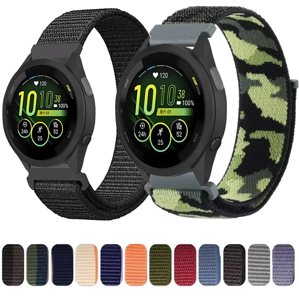 Correa de nailon trenzado de 20mm y 22mm para Garmin Forerunner 970 165 55 965 265 255 955 Venu 3/2 Band para Garmin Active 6/Vivoactive 5 6