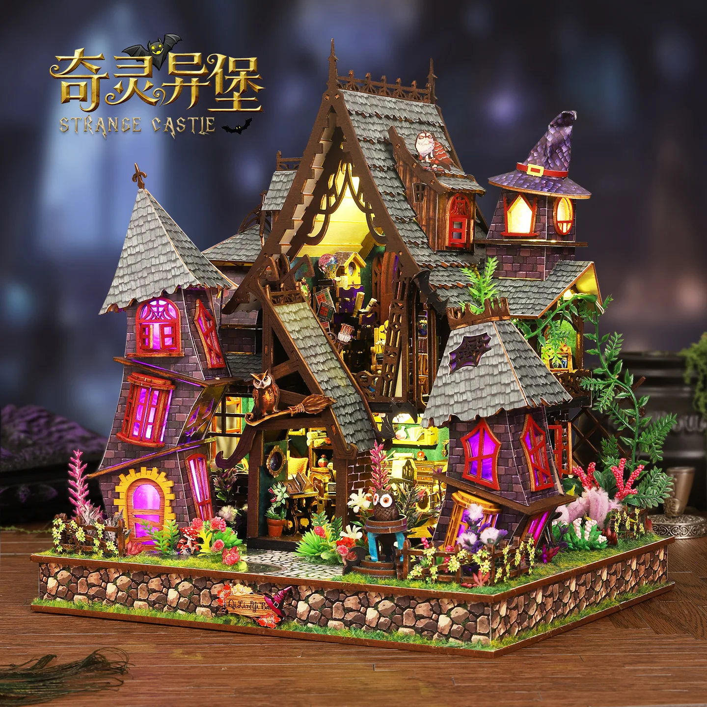 

Миниатюрный готический замок-книжный уголок DIY - Сборная модель фэнтезийного дома ручной работы, креативный набор для творчества, подарок для домашнего декора