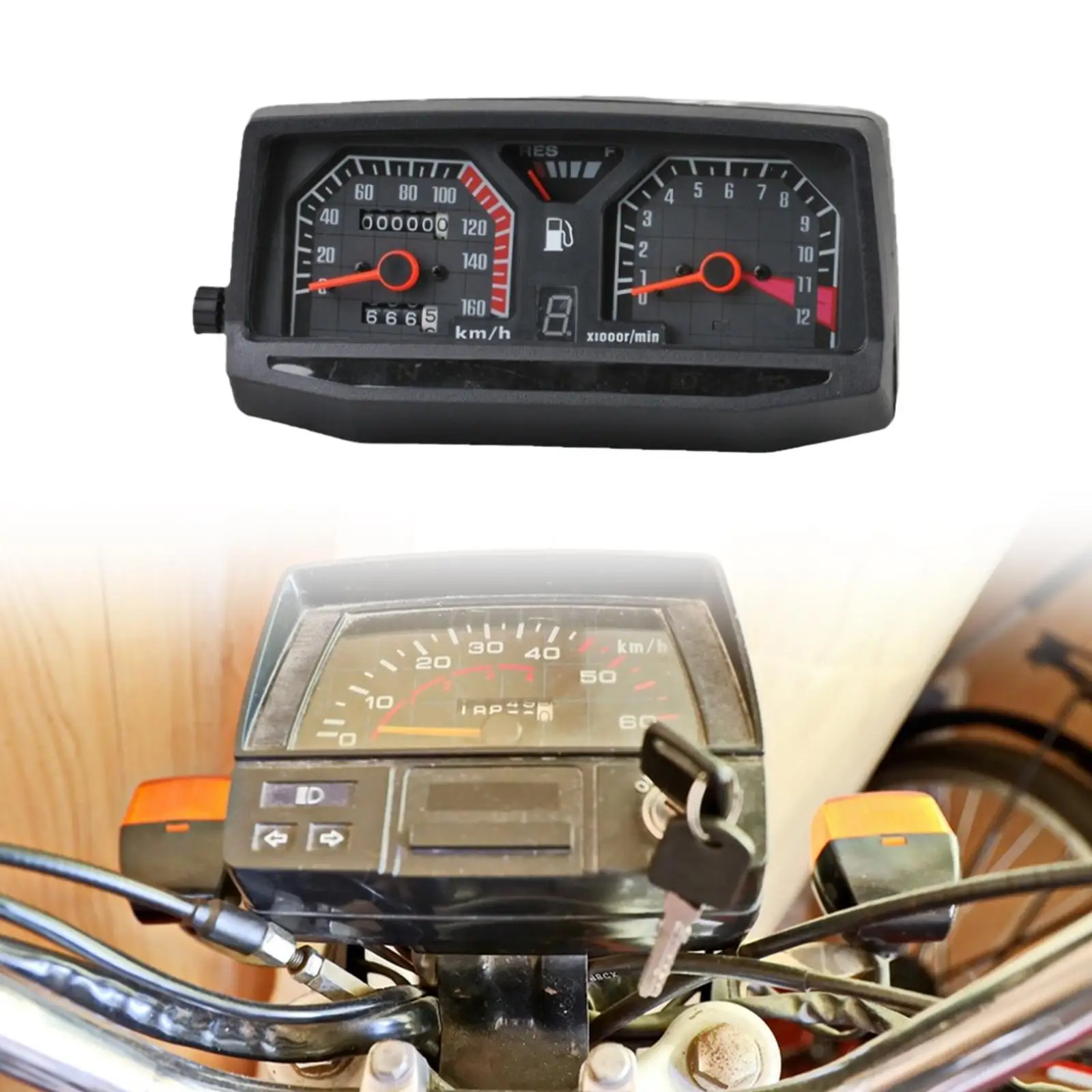 Motorcycle Gauge Cluster Compatible Accurate Reading Black Odometer Tachometer for WY125 Cgl125 Direct Replace Professional