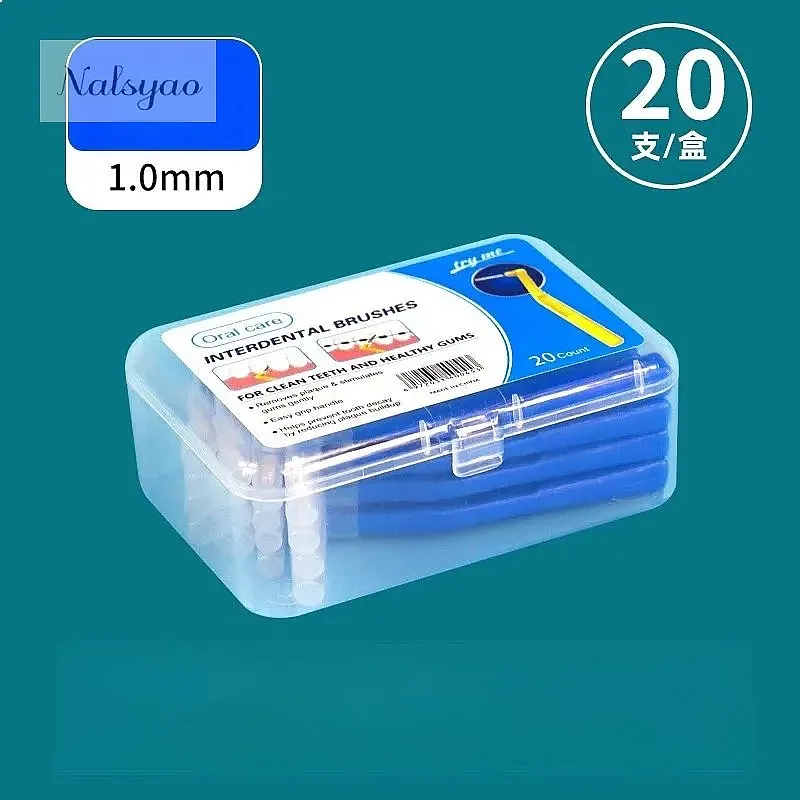 20 Count Interdental Brush Cleaners Dental Tooth Flossing Head Oral Hygiene Angle with Portable Case Easy Clean Teeth