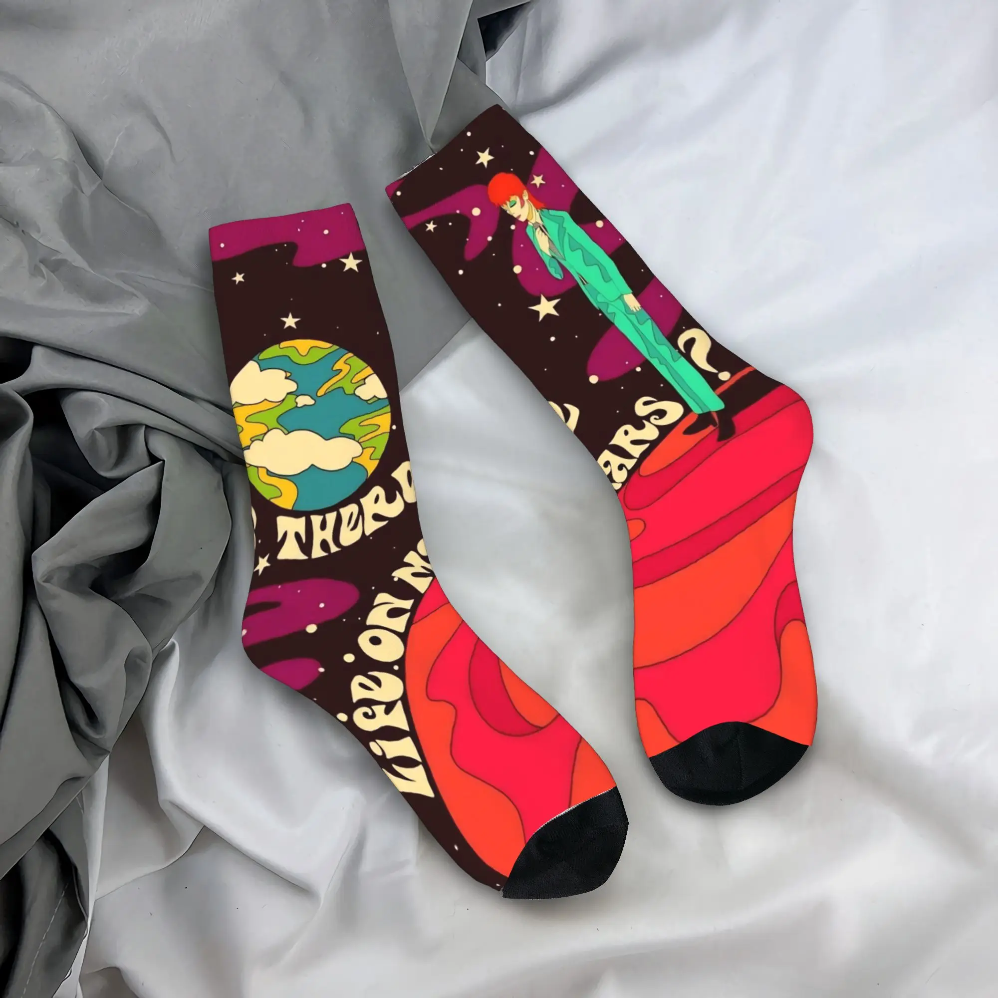 Davids Bowied  Socks  Graphic Stockings Non Skid Couple Socks Warm Soft Autumn Retro Climbing Socks