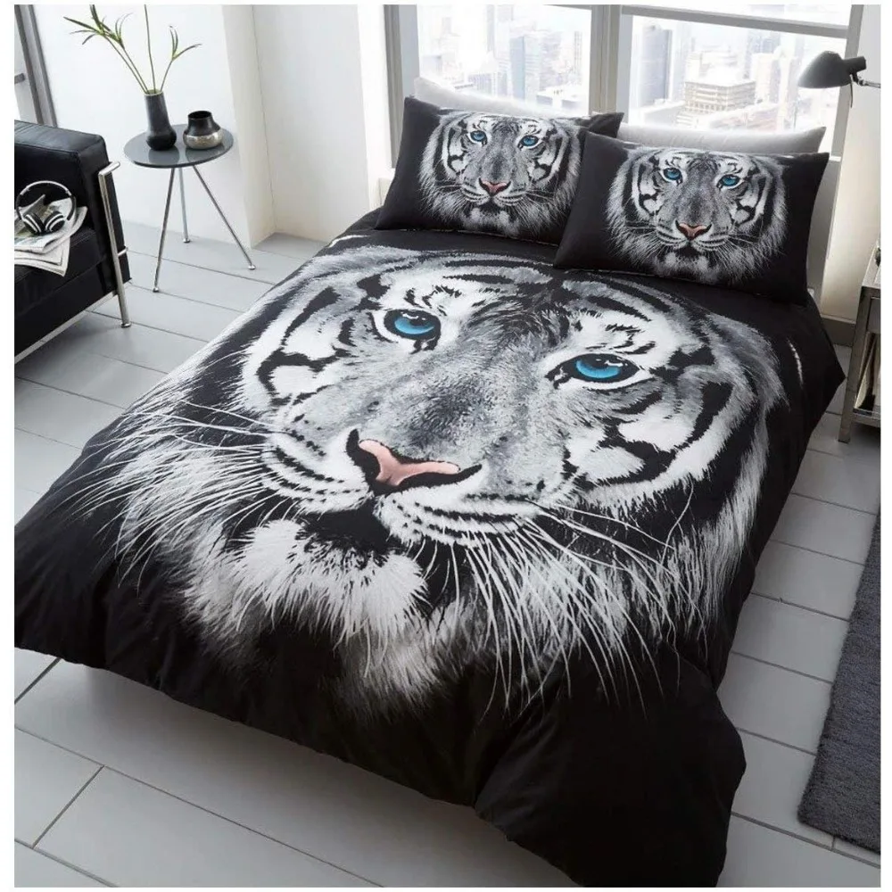 

tiger duvet cover set, Super-King Queen Duvet Cover Set Breathable Machine Wash single double home decor