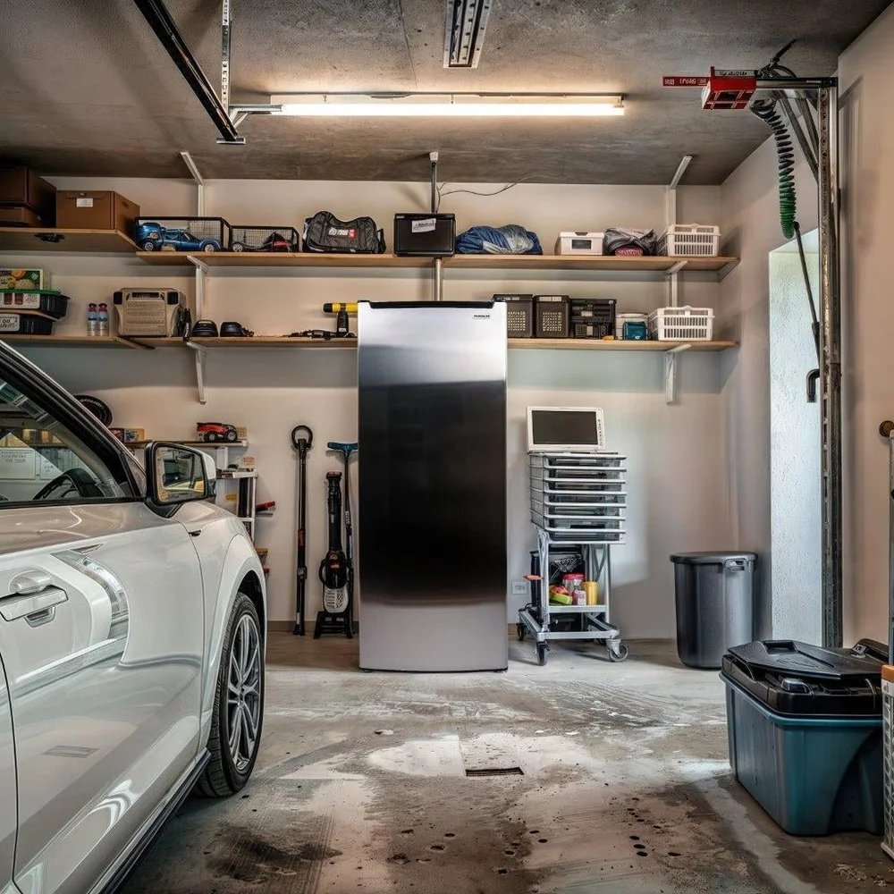 6.5 Cu Ft Upright Freezer Adjustable Temperature Control 6 Wire Shelves Manual Defrost Space Saving Design Platinum Finish