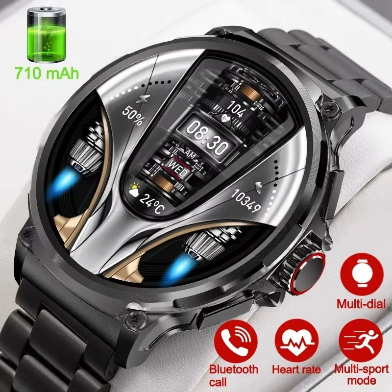 

Smart Watch 360*360 1.85 "HD screen GPS NFC Smartwatch Men AMOLED Screen Heart Rate Monitor Bluetooth Call IP67 Waterproof Men