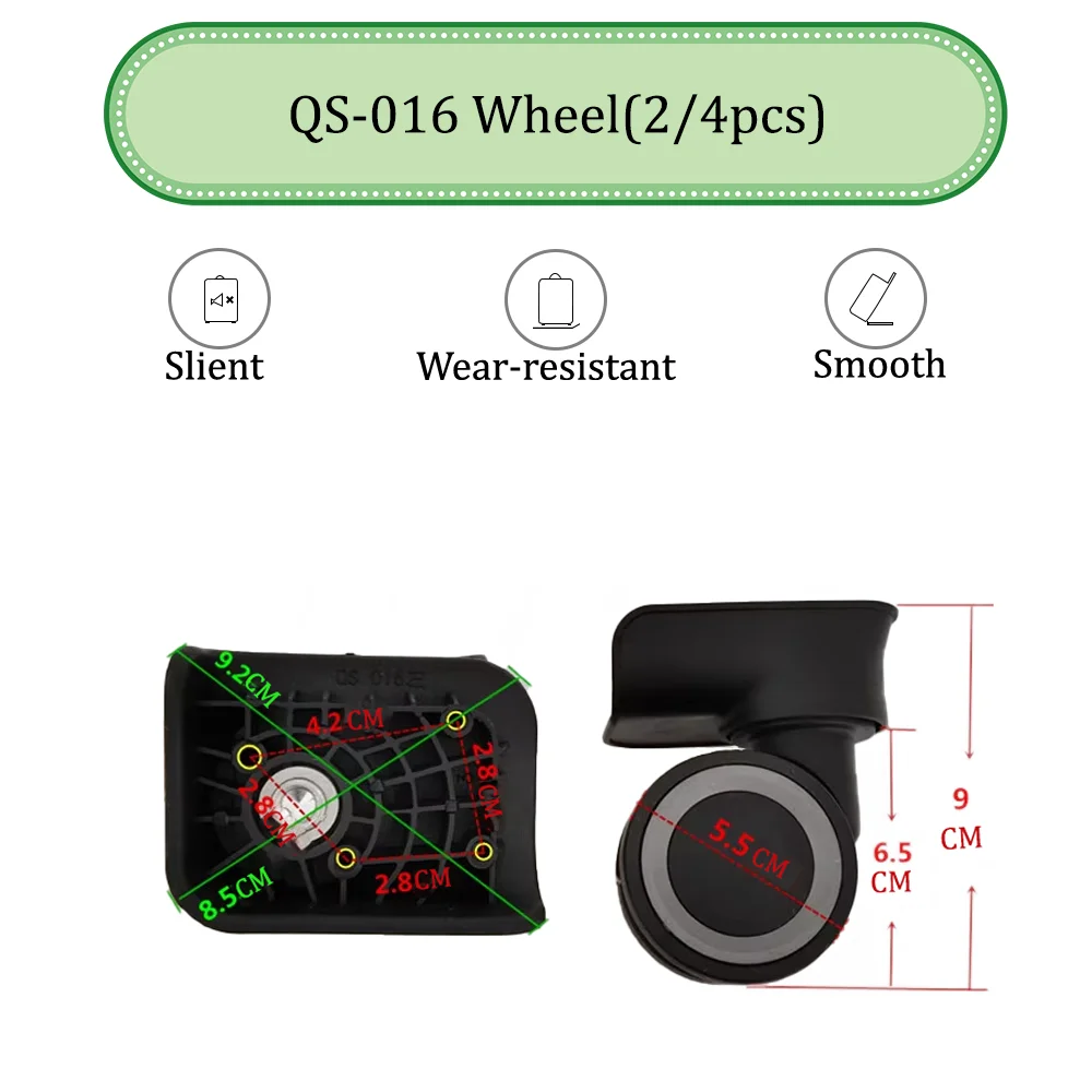 

QS-016 Universal Wheel Replacement Suitcase Convenient Silent Smooth Shock Durable Absorbing Rotating Accessories Caster Wheels