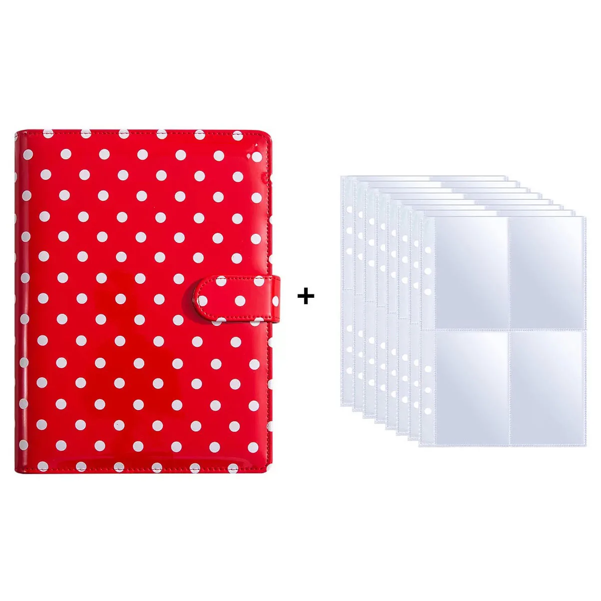 A5 Notebook Fotokaart Bindmiddel met 20 Zakken Hoezen, 6-Ring PU Lederen Bindmiddel Losbladige Persoonlijke Organisator Foto Bindmiddel Boek