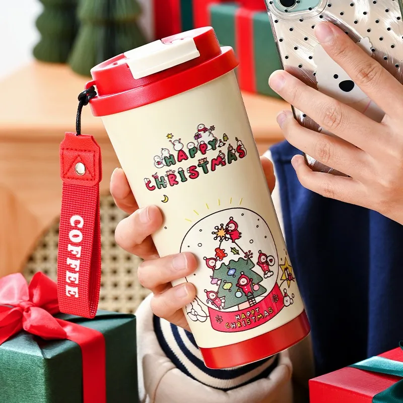 

Reusable Straw Thermoses Stainless Steel 500ml Red Take Away Thermoses Cold Keeper Kawaii Termos Para El Agua Accessories