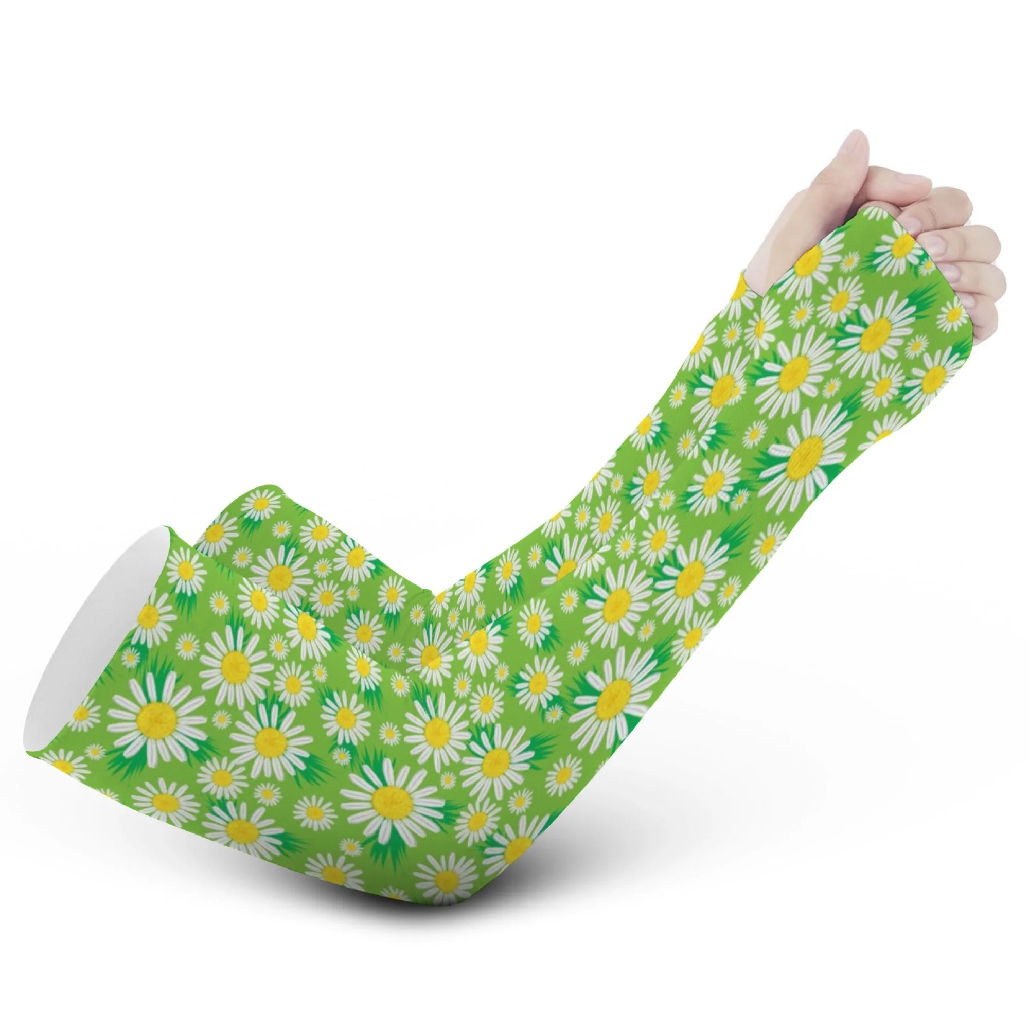 

Novel cartoon daisy arm sleeves outdoor sun protection soft breathable cooling compression sleeves running camping cycling golf