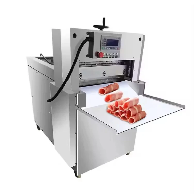 

Industrial stainless steel beef sausage bacon frozen meat slicer