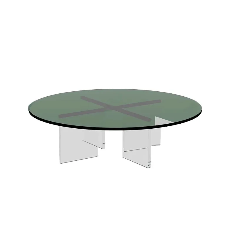 

modern acrylic ins transparent small round table, Italian light luxury suspended coffee table, household living room sofa
