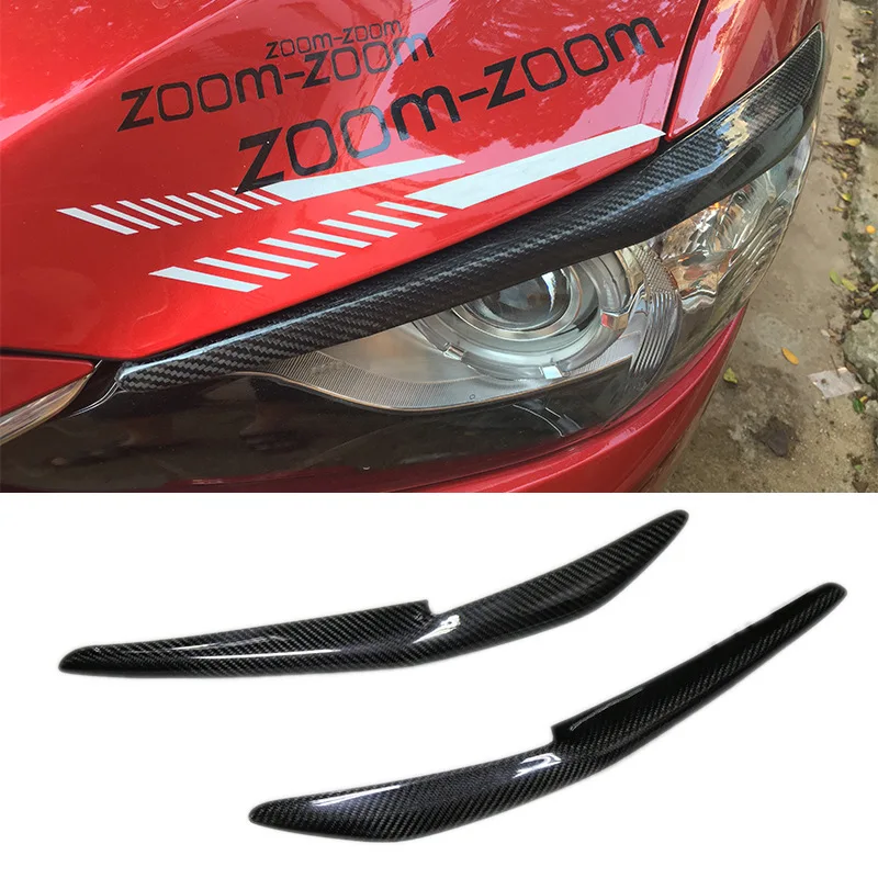 

For 2014-2015 Mazda Atz Carbon Fiber Modified Front Headlight Eyebrow and Eyebrow Patches